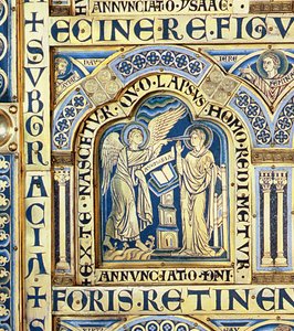 A verduni oltár, bibliai jeleneteket ábrázol, 1181 champleve zománcozott bal oldali panelrészlet 146819
